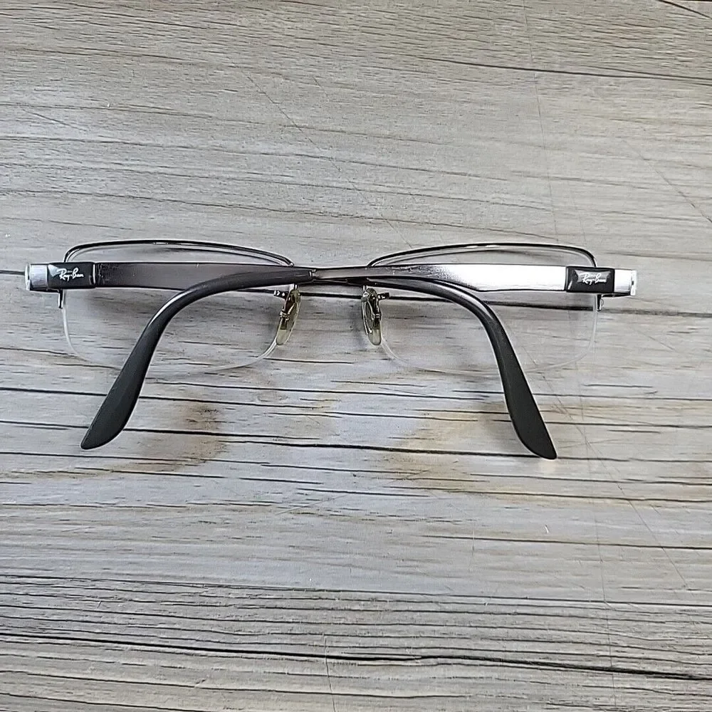 Ray-Ban RB6158 2553 Eyeglasses Frames Only Half Rim Silver 53-18-140  Metal‎